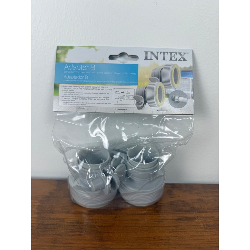 Intex Adapter B Set of 2 Pool Hose Conversions 1.25in to 1.5in 29061E 10722